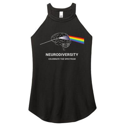 Neurodiversity Autism Spectrum ASD ADHD Rainbow Brain Women's Perfect Tri Rocker Tank