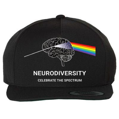 Neurodiversity Autism Spectrum ASD ADHD Rainbow Brain Wool Snapback Cap