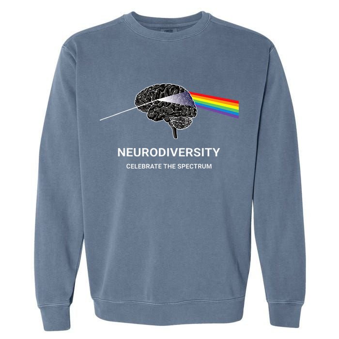 Neurodiversity Autism Spectrum ASD ADHD Rainbow Brain Garment-Dyed Sweatshirt