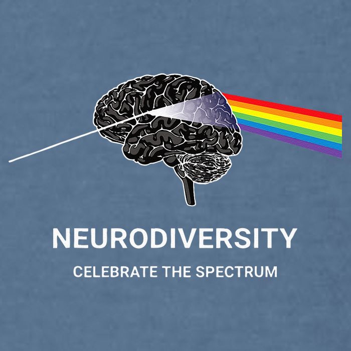 Neurodiversity Autism Spectrum ASD ADHD Rainbow Brain Garment-Dyed Sweatshirt