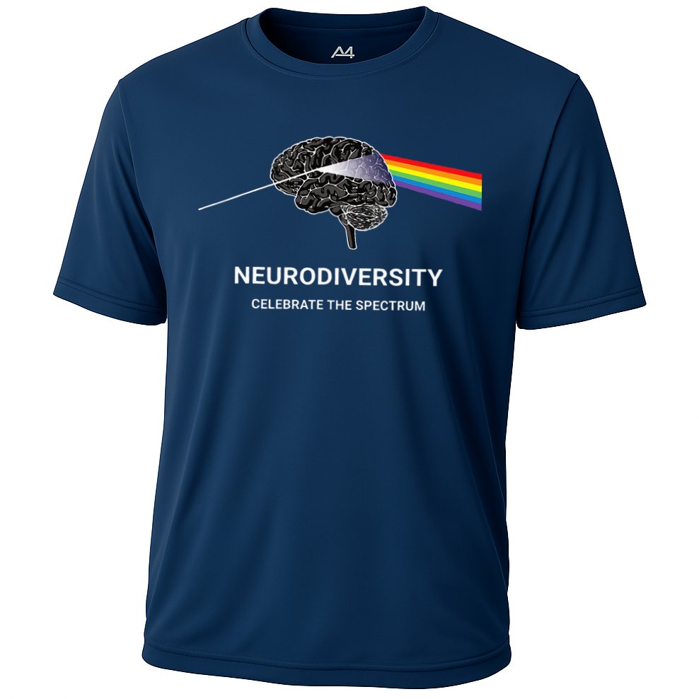 Neurodiversity Autism Spectrum ASD ADHD Rainbow Brain Performance Shirt