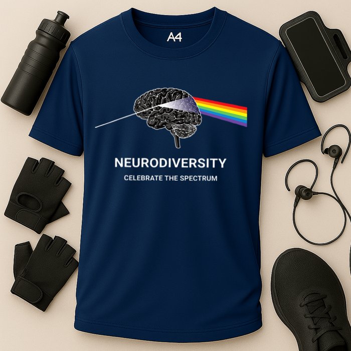 Neurodiversity Autism Spectrum ASD ADHD Rainbow Brain Performance Shirt