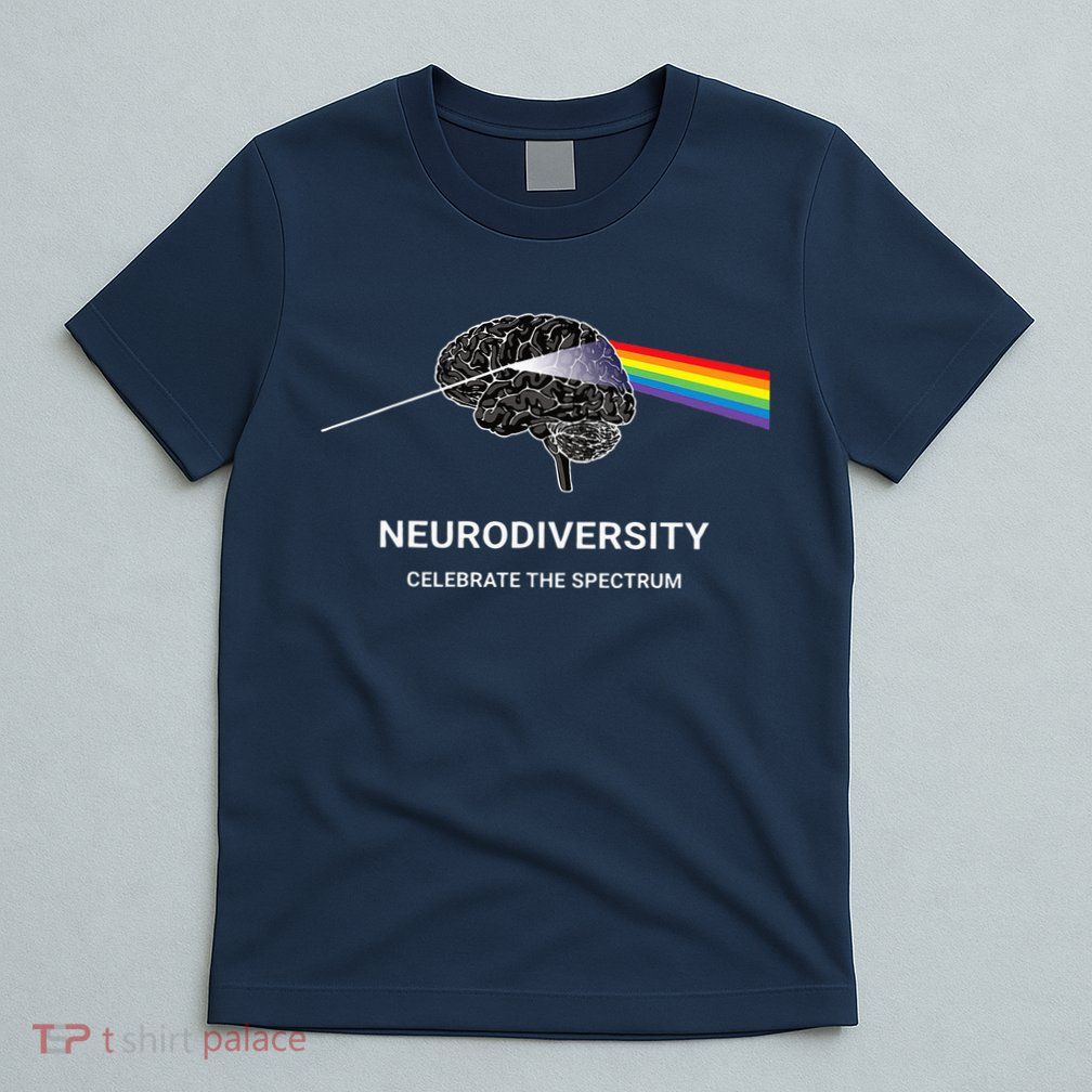 Neurodiversity Autism Spectrum ASD ADHD Rainbow Brain T-Shirt