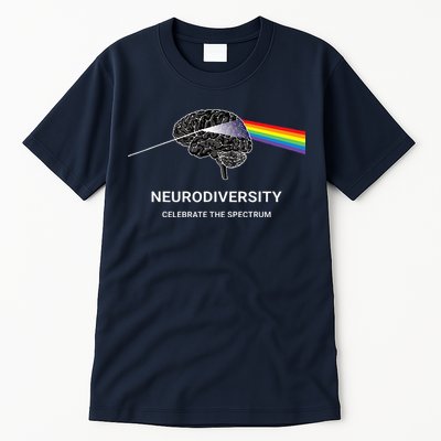 Neurodiversity Autism Spectrum ASD ADHD Rainbow Brain Tall T-Shirt