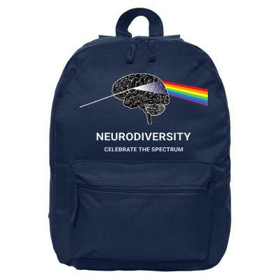 Neurodiversity Autism Spectrum ASD ADHD Rainbow Brain 16 in Basic Backpack