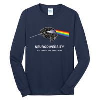 Neurodiversity Autism Spectrum ASD ADHD Rainbow Brain Tall Long Sleeve T-Shirt