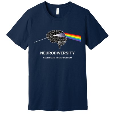 Neurodiversity Autism Spectrum ASD ADHD Rainbow Brain Premium T-Shirt