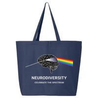 Neurodiversity Autism Spectrum ASD ADHD Rainbow Brain 25L Jumbo Tote