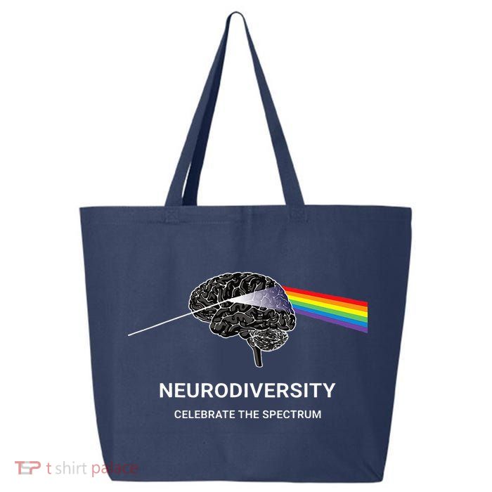Neurodiversity Autism Spectrum ASD ADHD Rainbow Brain 25L Jumbo Tote