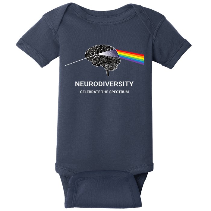 Neurodiversity Autism Spectrum ASD ADHD Rainbow Brain Baby Bodysuit