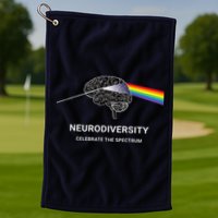 Neurodiversity Autism Spectrum ASD ADHD Rainbow Brain Golf Towel
