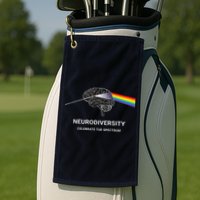 Neurodiversity Autism Spectrum ASD ADHD Rainbow Brain Golf Towel