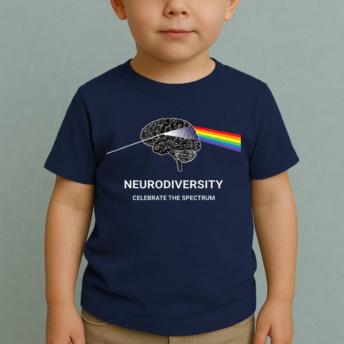 Neurodiversity Autism Spectrum ASD ADHD Rainbow Brain Toddler T-Shirt