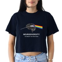Neurodiversity Autism Spectrum ASD ADHD Rainbow Brain Crop Top