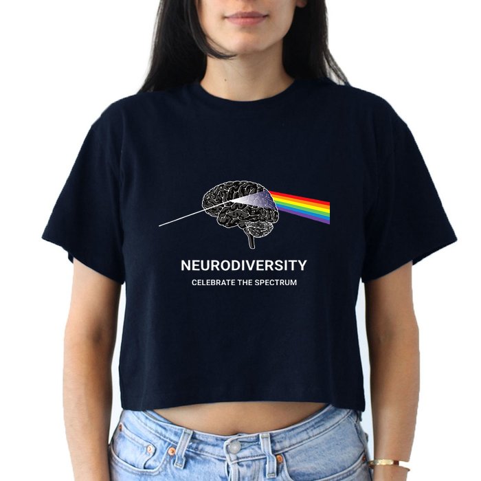 Neurodiversity Autism Spectrum ASD ADHD Rainbow Brain Crop Top