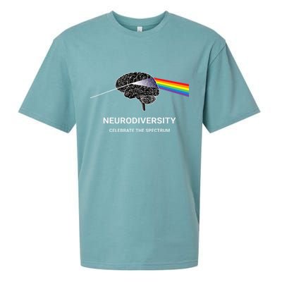 Neurodiversity Autism Spectrum ASD ADHD Rainbow Brain Sueded Cloud Jersey T-Shirt