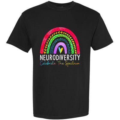 Neurodiversity Autism Spectrum ASD ADHD Rainbow Boho Garment-Dyed Heavyweight T-Shirt