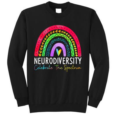 Neurodiversity Autism Spectrum ASD ADHD Rainbow Boho Tall Sweatshirt