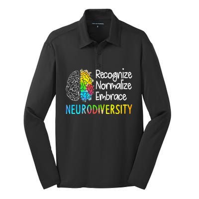 Neurodiversity Autism Spectrum Asd Adhd Brain Silk Touch Performance Long Sleeve Polo