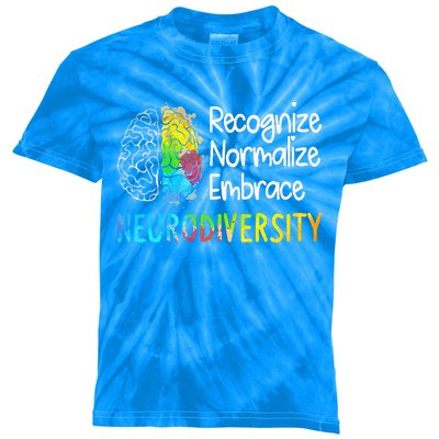 Neurodiversity Autism Spectrum Asd Adhd Brain Kids Tie-Dye T-Shirt