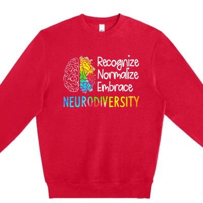 Neurodiversity Autism Spectrum Asd Adhd Brain Premium Crewneck Sweatshirt