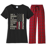 Not A Sucker Or A Loser Veterans Voting For Harris Walz 2024 Women's Flannel Pajama Set