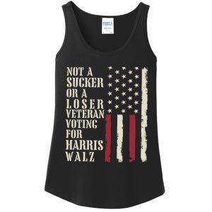 Not A Sucker Or A Loser Veterans Voting For Harris Walz 2024 Ladies Essential Tank