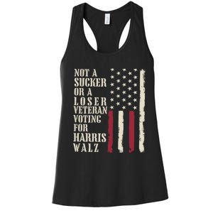 Not A Sucker Or A Loser Veterans Voting For Harris Walz 2024 Women's Racerback Tank