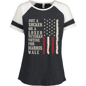 Not A Sucker Or A Loser Veterans Voting For Harris Walz 2024 Enza Ladies Jersey Colorblock Tee