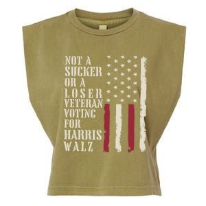 Not A Sucker Or A Loser Veterans Voting For Harris Walz 2024 Garment-Dyed Women's Muscle Tee