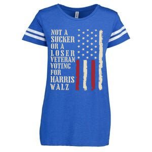 Not A Sucker Or A Loser Veterans Voting For Harris Walz 2024 Enza Ladies Jersey Football T-Shirt