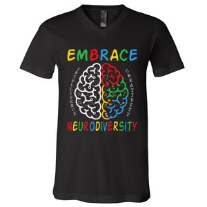 Neurodiversity Autism Spectrum ASD ADHD V-Neck T-Shirt