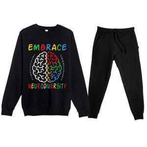 Neurodiversity Autism Spectrum ASD ADHD Premium Crewneck Sweatsuit Set