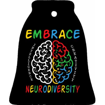 Neurodiversity Autism Spectrum ASD ADHD Ceramic Bell Ornament