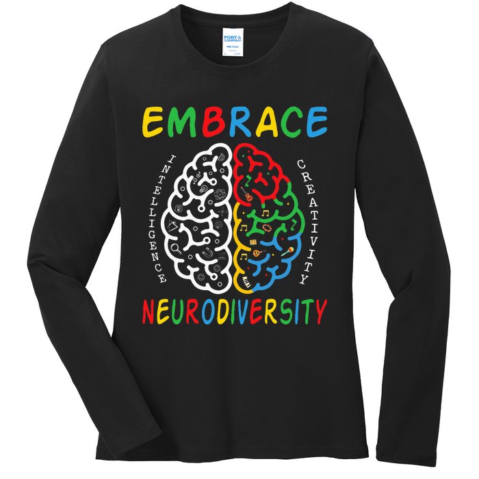 Neurodiversity Autism Spectrum ASD ADHD Ladies Long Sleeve Shirt