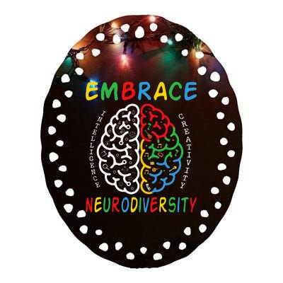 Neurodiversity Autism Spectrum ASD ADHD Ceramic Oval Ornament