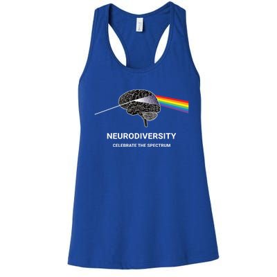 Neurodiversity Autism Spectrum Asd Adhd Rainbow Brain Gift Women's Racerback Tank