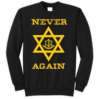 Never Again Support Israel Jewish Star Of David Idf Logo Sweatshirt