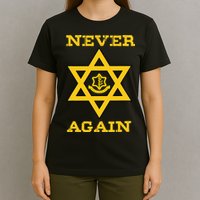 Never Again Support Israel Jewish Star Of David Idf Logo T-Shirt
