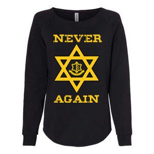 Never Again Support Israel Jewish Star Of David Idf Logo Womens California Wash Sweatshirt