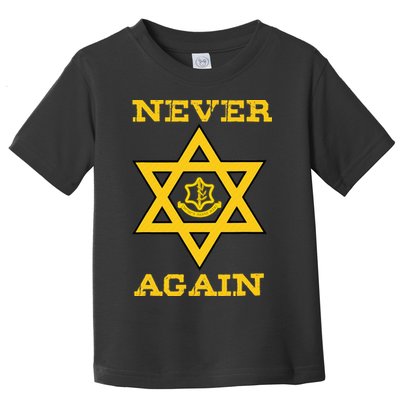 Never Again Support Israel Jewish Star Of David Idf Logo Toddler T-Shirt