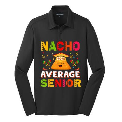 Nacho Average Senior Class Of 2024 Mexican Seniors School Silk Touch Performance Long Sleeve Polo