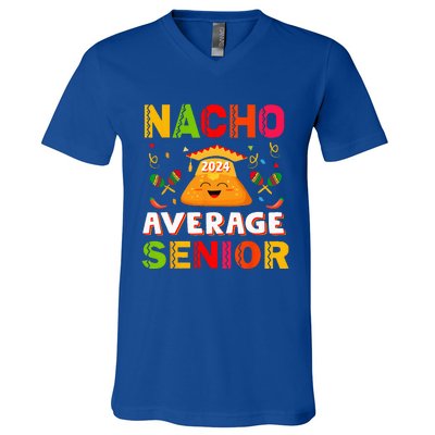 Nacho Average Senior Class Of 2024 Mexican Seniors School V-Neck T-Shirt