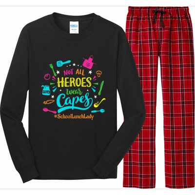 Not All Superheroes Wear Capes Lunch Lady Cafeteria Worker Long Sleeve Pajama Set