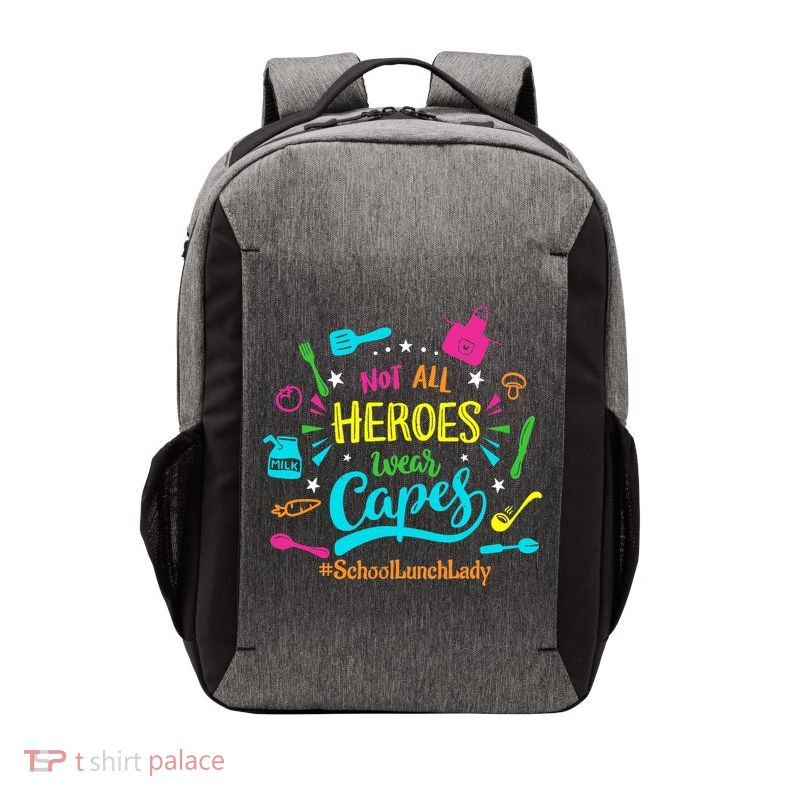 Not All Superheroes Wear Capes Lunch Lady Cafeteria Worker Vector Backpack
