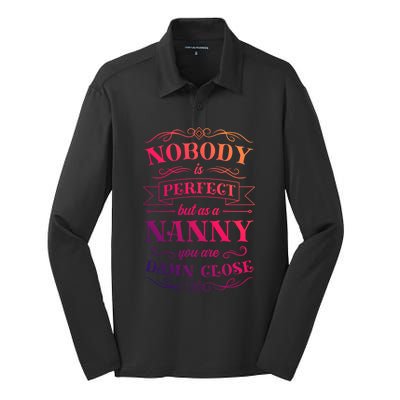 Nanny Aupair Sitter Gift Silk Touch Performance Long Sleeve Polo