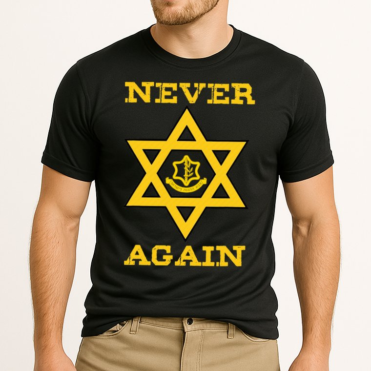 Never Again Support Israel Jewish Star Of David Idf Logo Cooling Performance Crew T-Shirt