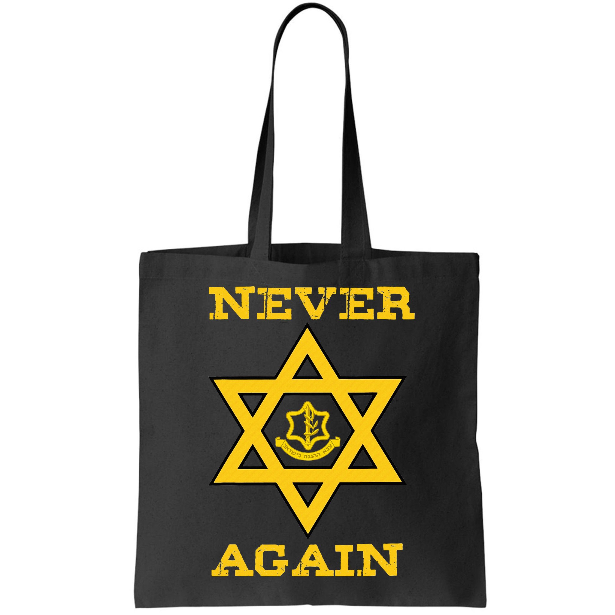 Never Again Support Israel Jewish Star Of David Idf Logo Bag