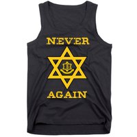 Never Again Support Israel Jewish Star Of David Idf Logo Tank Top