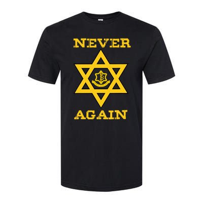 Never Again Support Israel Jewish Star Of David Idf Logo Softstyle CVC T-Shirt